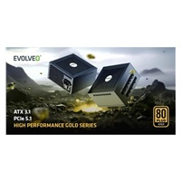 EVOLVEO G650 zdroj 650W, 80+ GOLD, ATX 3.1, aPFC, 140 mm ventilátor