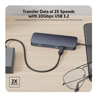 Hyper® EcoSmart™ Gen.2 Dual HDMI USB-C 11-in-1 Hub 140W PD 3.1 Pass-thru