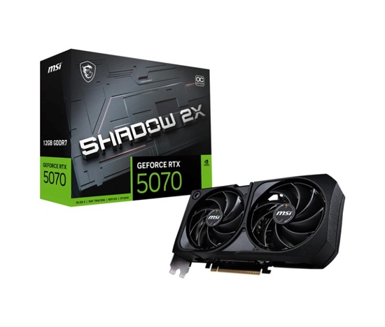 BAZAR - MSI VGA NVIDIA GeForce RTX 5070 12G SHADOW 2X OC, RTX 5070, 12GB GDDR7, 3xDP, 1xHDMI - Po opravě (Bez příšlušens