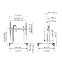 Vogel‘s Elektrický pojízdný TV lift, standardní kolečka, rychlost 80 mm/s
