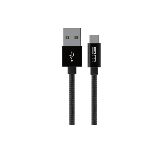 WG - Datový kabel Type-C to USB-A / 3m / nylon braided / black