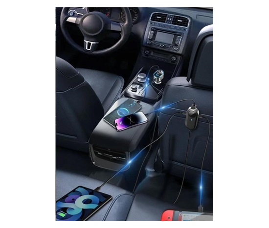WG - Autonabíječka rozbočovač / 100W / 6 USB ports / 2x USB-A + 4x USB-C / s prodloužením