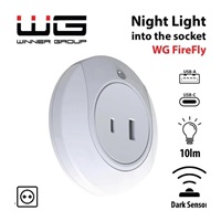 WG - Noční LED světlo do zásuvky s USB / WG FireFly / white