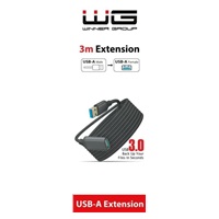 WG - Prodlužovací kabel USB-A (male) to USB-A (female) / 3m / nylon braided / black