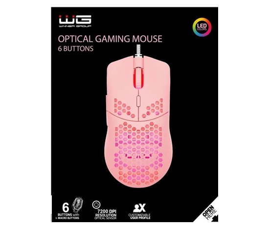 WG - Herní drátová myš WG2 / pink