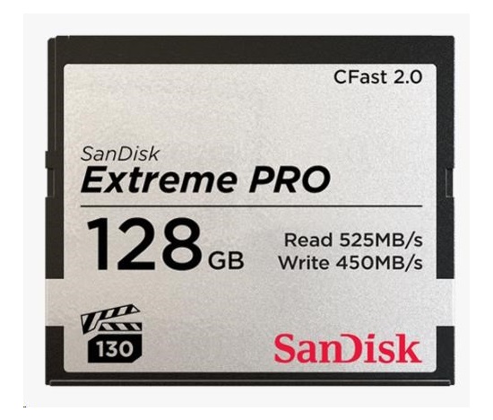 BAZAR - SanDisk CFAST 2.0 128GB Extreme Pro (525 MB/s VPG130) - Rozbaleno (Komplet)