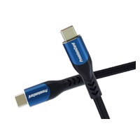 PremiumCord USB-C kabel ( USB 3.2 GEN 2x2, 5A, 100W, 20Gbit/s ) 2m, bavlněný oplet