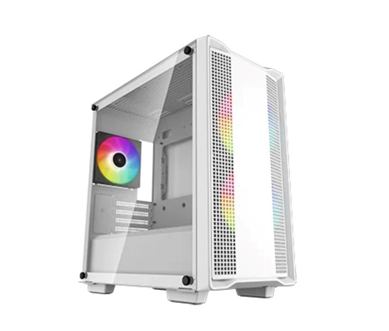 DEEPCOOL Case CC360 WH ARGB, mATX, Průhledná bočnice, 3x120mm Fan, bílá