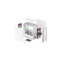 DEEPCOOL Case CC360 WH ARGB, mATX, Průhledná bočnice, 3x120mm Fan, bílá
