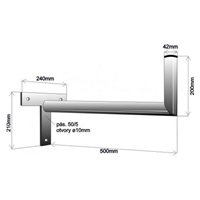 Držák antény na zeď, tvar T, galvanický zinek, délka 50cm