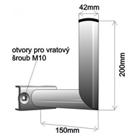 Držák antény na stožár, galvanický zinek, délka 15cm