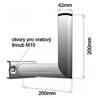 Držák antény na stožár, galvanický zinek, délka 20cm