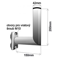 Držák antény na balkón, galvanický zinek, délka 15cm