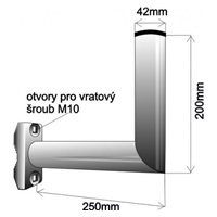 Držák antény na balkón, galvanický zinek, délka 25cm