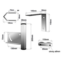 Držák antény na stožár nebo zeď pro NanoStation, polohovatelný, galvanický zinek, délka 13cm