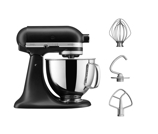 KitchenAid Artisan 5KSM125EBM Kuchyňský robot - 10 rychlostí, planetární systém, celokovová konstrukce, matná černá