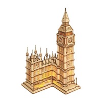 RoboTime dřevěné 3D puzzle hodinová věž Big Ben svítící