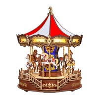 RoboTime 3D dřevěná skládačka hrací skříňky Klasický kolotoč