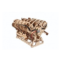Ugears 3D dřevěné mechanické puzzle Motor V8
