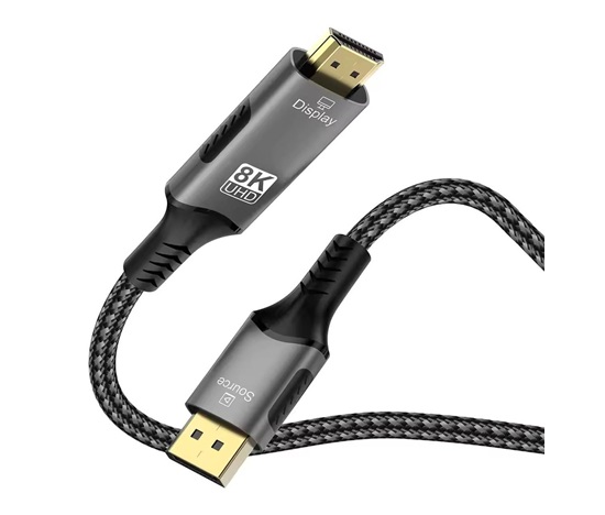 PremiumCord DisplayPort 1.4 na HDMI2.1  kabel pro rozlišení 8K@60Hz,4K@144Hz, 2m