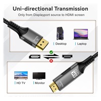 PremiumCord DisplayPort 1.4 na HDMI2.1  kabel pro rozlišení 8K@60Hz,4K@144Hz, 2m