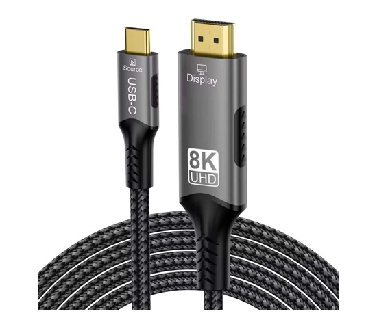 PremiumCord USB-C na HDMI kabel 2m rozlišení obrazu 8K@60Hz,4K@144Hz Aluminium