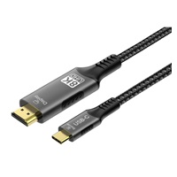 PremiumCord USB-C na HDMI kabel 2m rozlišení obrazu 8K@60Hz,4K@144Hz Aluminium