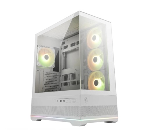 MSI case MAG PANO 110R PZ WHITE, ATX, Průhledná bočnice, 4x 120mm ARGB Fan, bílá