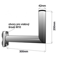 Držák antény na balkón, žárový zinek, délka 30cm