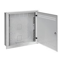 Solarix rozvaděč LC-18 do zdi s lištami 2U, 4U a 11U, 550x550 šedá RAL7035 s rámečkem k zazdění LC-18-55-15-W-G