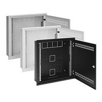 Solarix rozvaděč LC-18 do zdi s lištami 2U, 4U a 11U, 550x550 šedá RAL7035 s rámečkem k zazdění LC-18-55-15-W-G