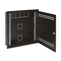 Solarix rozvaděč LC-18 do zdi s lištami 2U, 4U a 11U, 550x550 černá RAL9005 s rámečkem k zazdění LC-18-55-15-W-B