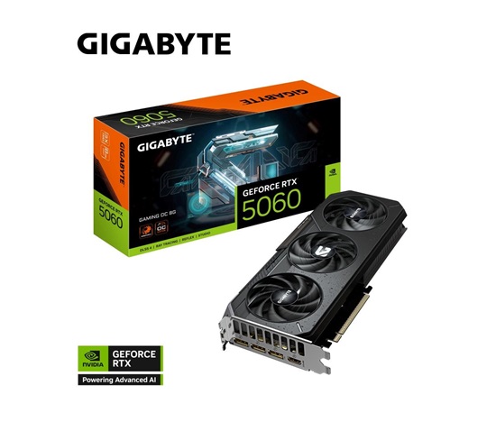 BAZAR - GIGABYTE VGA NVIDIA GeForce RTX 5060 GAMING OC 8G, 8G GDDR7, 3xDP, 1xHDMI - Poškozený obal (Komplet)