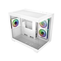 BAZAR Cooler Master case Elite 481 Wood, ATX, Průhledná bočnice, 3x 120mm ARGB Fan, Bílá