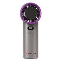 VERBATIM ruční ventilátor Cool 'n' Go Ice Touch, USB-C, šedá/fialová