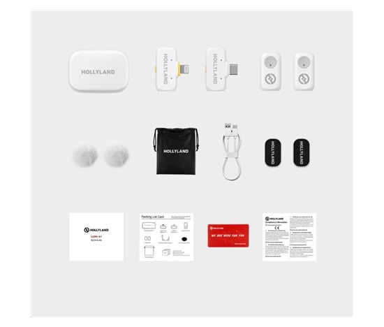 Hollyland LARK A1 Combo Ivory White, with USB-C RX + Lightning RX + Charging Case