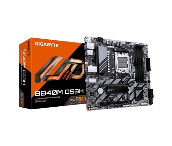 BAZAR - GIGABYTE MB Sc AM5 B840M DS3H, AMD B840, 4xDDR5, 2xDP, 1xHDMI, mATX - Po opravě (Komplet)