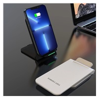 BAZAR - 1stCOOL bezdrátová QI nabíječka H18, skládací stojánek, USB-C, bílá - Poškozený obal (Komplet)