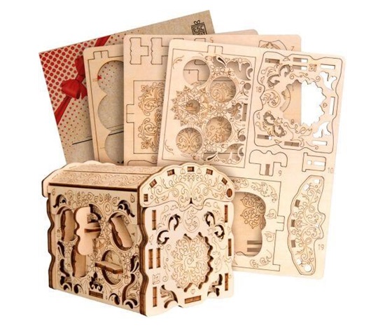 EscapeWelt 3D dřevěná skládačka hlavolamu Secret Treasure Box