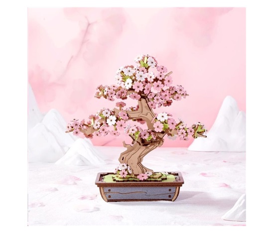 RoboTime 3D dřevěná skládačka Bonsaj sakura