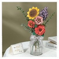 RoboTime 3D dřevěná skládačka Červená kamélie