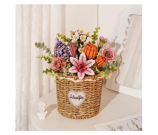 RoboTime 3D dřevěná skládačka Oranžový tulipán