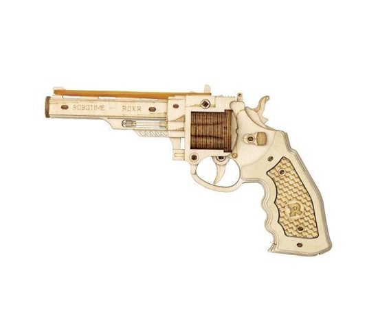 RoboTime 3D dřevěné mechanické puzzle Revolver Corsac