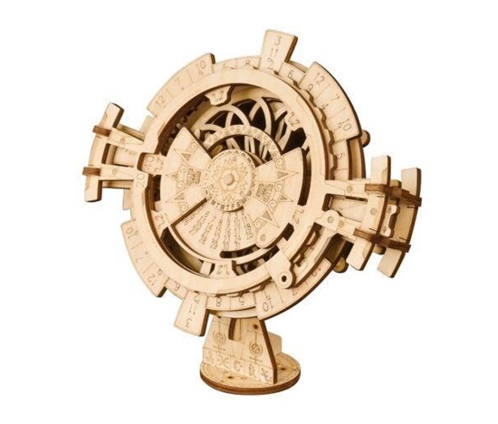 RoboTime 3D dřevěné mechanické puzzle Stolní kalendář