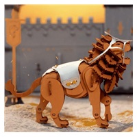 RoboTime 3D Dřevěné puzzle Bojovný lev - Warior Lion