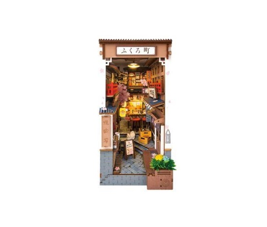 RoboTime 3D skládačka Zarážka na knihy Sakurová ulička s vínem