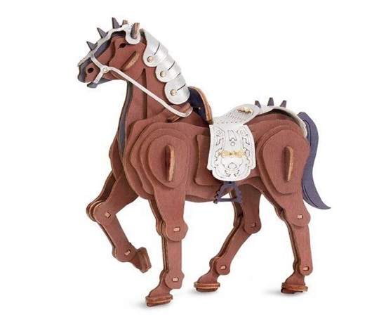 RoboTime Dřevěná skládačka Bojovný kůň
