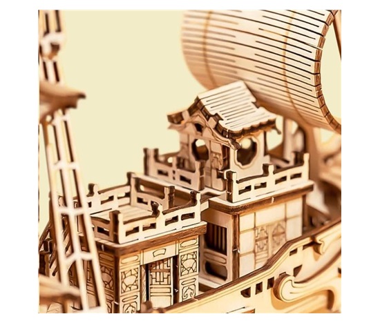 RoboTime dřevěné 3D puzzle Japonská plachetnice