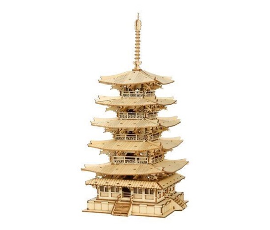 RoboTime dřevěné 3D puzzle Pětipatrová pagoda