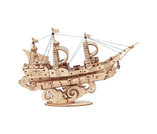 RoboTime dřevěné 3D puzzle Vojenská plachetnice